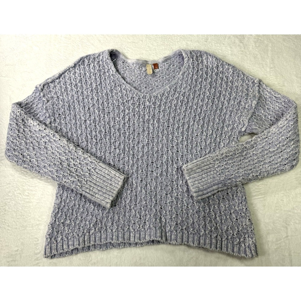 Pilcro by Anthropologie Sweater Womens S Purple Christian Relaxed Fit Textured